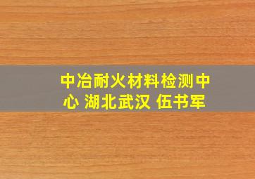 中冶耐火材料检测中心 湖北武汉 伍书军